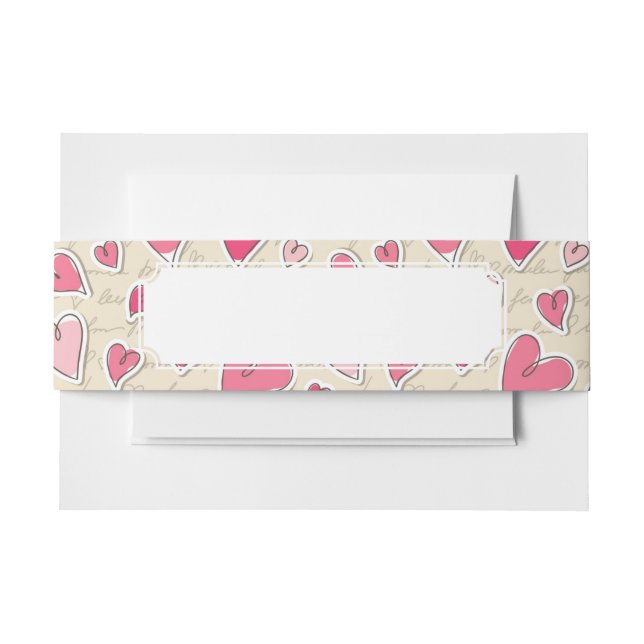 Pattern of Hearts Invitation Belly Band (Front Example)