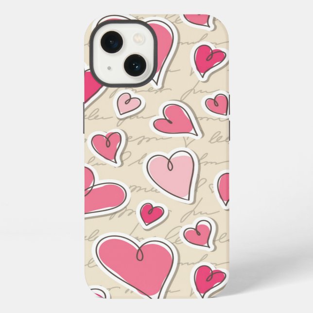 Pattern of Hearts iPhone Case (Back)