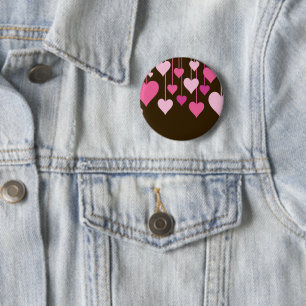 Pattern Of Hearts, Pink Hearts, Heart Pattern 2 Inch Round Button