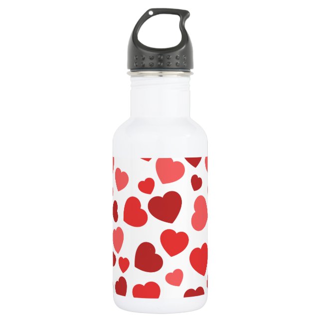 Pattern Of Hearts, Red Hearts, Hearts Pattern 532 Ml Water Bottle (Front)