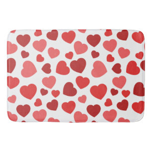 Pattern Of Hearts, Red Hearts, Hearts Pattern Bath Mat