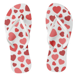 Pattern Of Hearts, Red Hearts, Hearts Pattern Flip Flops