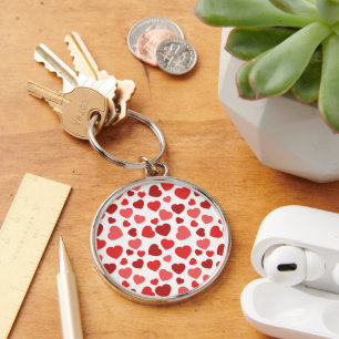Pattern Of Hearts, Red Hearts, Hearts Pattern Keychain