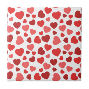 Pattern Of Hearts, Red Hearts, Hearts Pattern Tile
