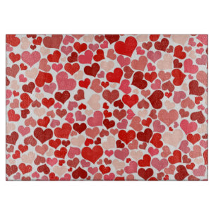 Pattern Of Hearts, Red Hearts, Love Cutting Board