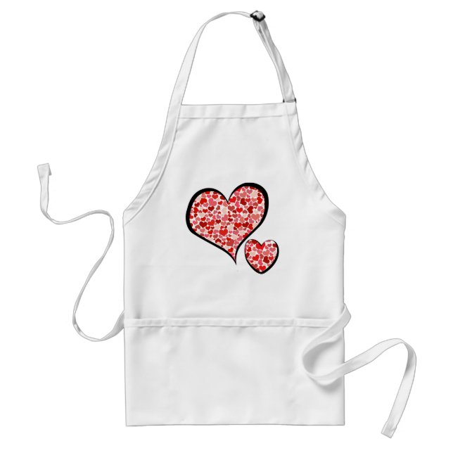 Pattern Of Hearts, Red Hearts, Love Standard Apron (Front)