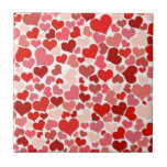Pattern Of Hearts, Red Hearts, Love Tile<br><div class="desc">Cute, fun and adorable pattern with red hearts. Modern and trendy gift, perfect for Valentine's Day.</div>