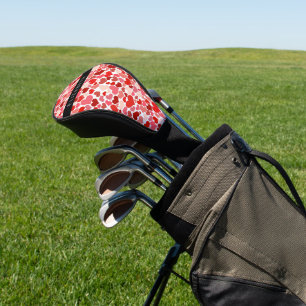 Pattern Of Hearts, Red Hearts, Love, Your Name Golf Head Cover