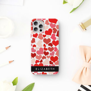 Pattern Of Hearts, Red Hearts, Love, Your Name iPhone 16 Case