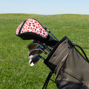 Pattern Of Hearts, Red Hearts, Your Name Golf Head Cover