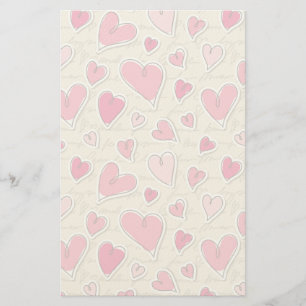Pattern of Hearts Stationery