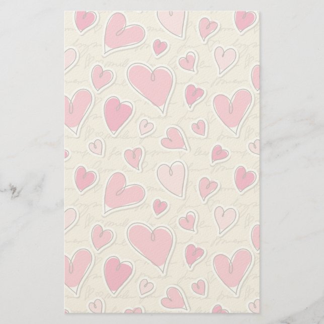Pattern of Hearts Stationery (Front)