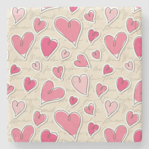 Pattern of Hearts Stone Coaster
