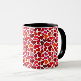Pattern of Hearts Stylish Modern Pink Red Chic Mug