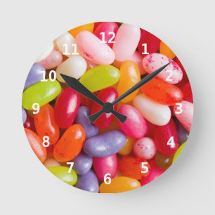 Pattern of jelly beans round clock
