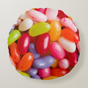Pattern of jelly beans round pillow
