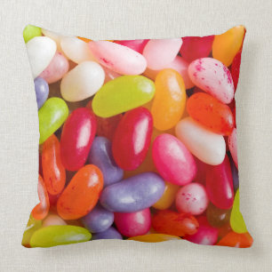 Pattern of jelly beans throw pillow