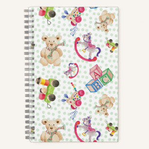 Pattern of kid's toys notebook
