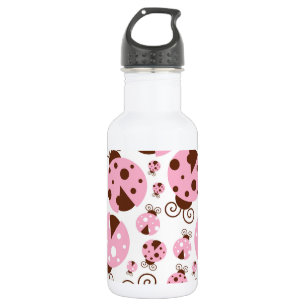 Pattern Of Ladybugs, Cute Ladybugs, Pink Ladybugs 532 Ml Water Bottle