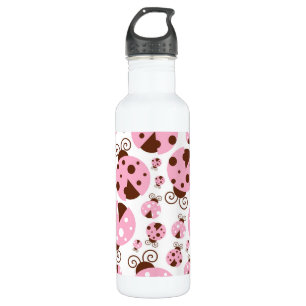 Pattern Of Ladybugs, Cute Ladybugs, Pink Ladybugs 710 Ml Water Bottle