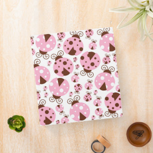Pattern Of Ladybugs, Cute Ladybugs, Pink Ladybugs Binder