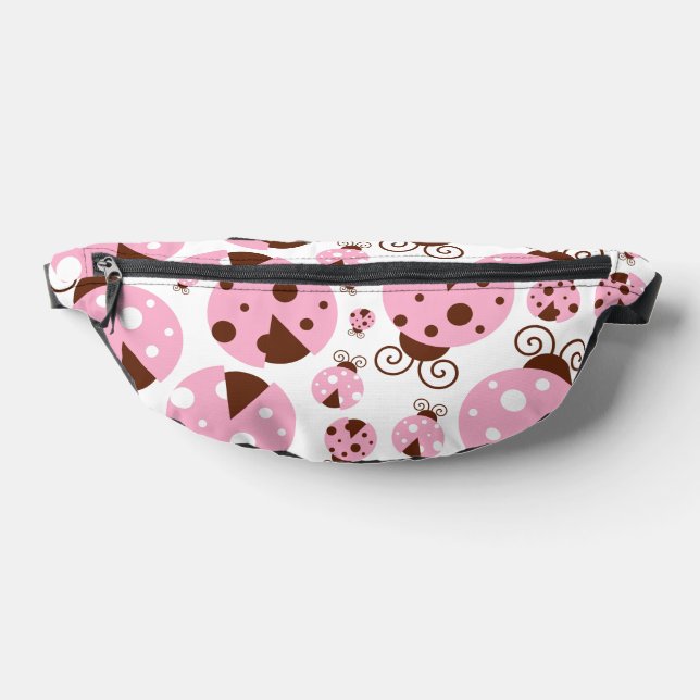 Pattern Of Ladybugs, Cute Ladybugs, Pink Ladybugs Fanny Pack (Lay Down)