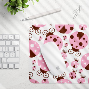 Pattern Of Ladybugs, Cute Ladybugs, Pink Ladybugs Mouse Pad