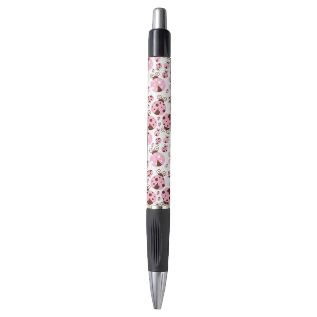 Pattern Of Ladybugs, Cute Ladybugs, Pink Ladybugs Pen (Front Vertical)