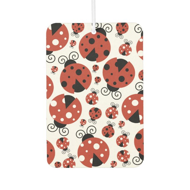 Pattern Of Ladybugs, Cute Ladybugs, Red Ladybugs Air Freshener (Front)