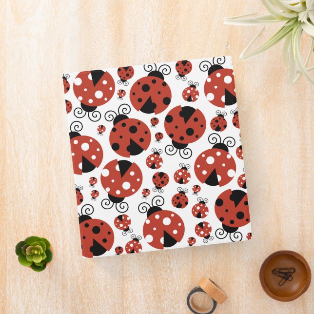 Pattern Of Ladybugs, Cute Ladybugs, Red Ladybugs Binder (In Situ)
