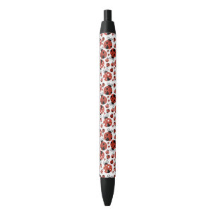 Pattern Of Ladybugs, Cute Ladybugs, Red Ladybugs Black Ink Pen