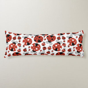 Pattern Of Ladybugs, Cute Ladybugs, Red Ladybugs Body Pillow