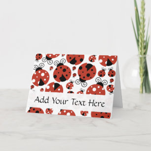 Pattern Of Ladybugs, Cute Ladybugs, Red Ladybugs Card
