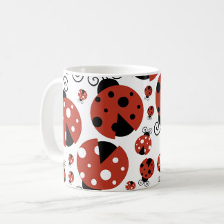 Pattern Of Ladybugs, Cute Ladybugs, Red Ladybugs Coffee Mug