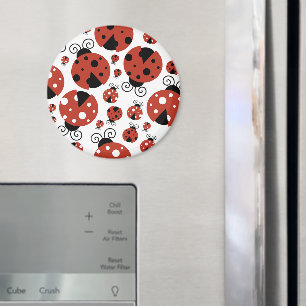 Pattern Of Ladybugs, Cute Ladybugs, Red Ladybugs Magnet