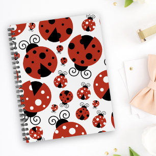 Pattern Of Ladybugs, Cute Ladybugs, Red Ladybugs Notebook