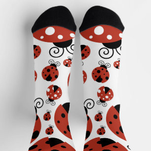 Pattern Of Ladybugs, Cute Ladybugs, Red Ladybugs Socks