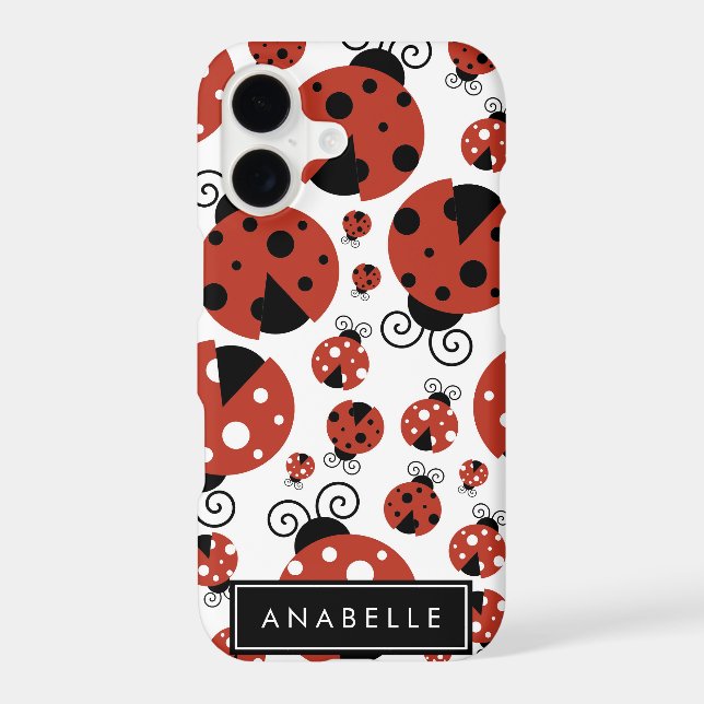 Pattern Of Ladybugs, Red Ladybugs, Your Name (Back)