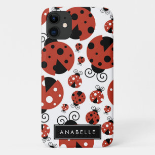 Pattern Of Ladybugs, Red Ladybugs, Your Name iPhone 11 Case