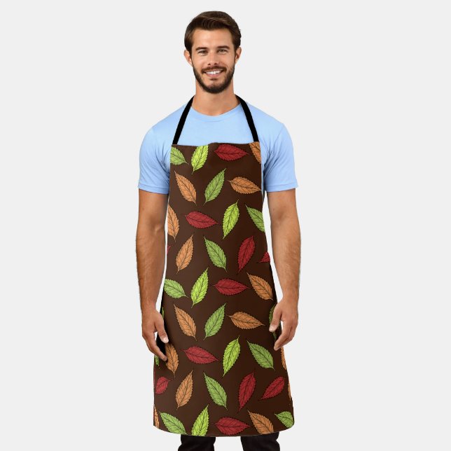 Pattern Of Leaves, Colourful Leaves, Autumn Leaves Apron (Worn)