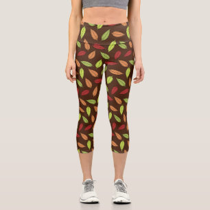 Pattern Of Leaves, Colourful Leaves, Autumn Leaves Capri Leggings