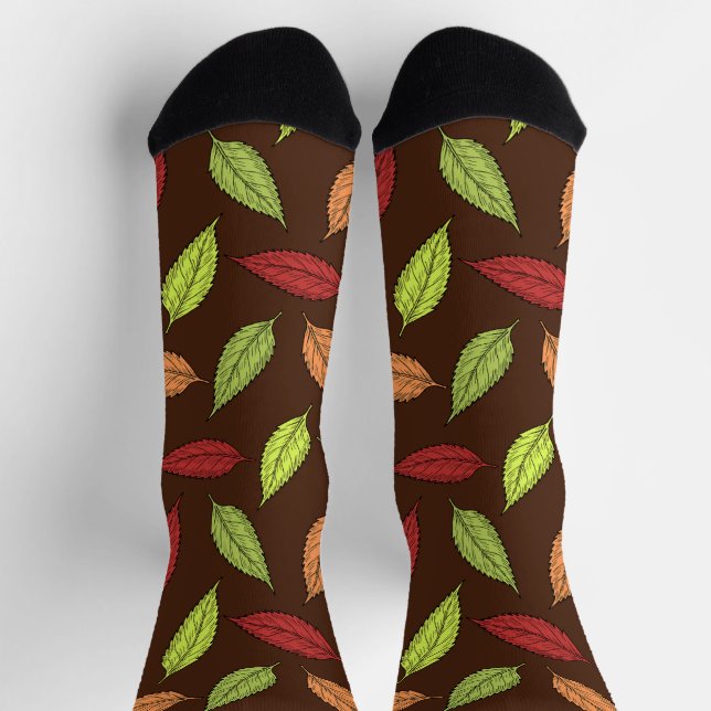 Pattern Of Leaves, Colourful Leaves, Autumn Leaves Socks (Top)