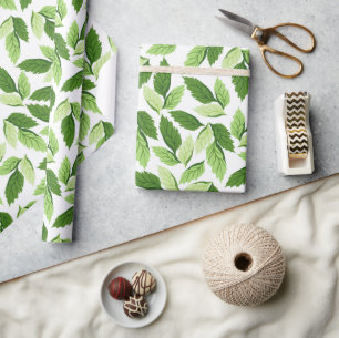 Pattern Of Leaves, Leaf Pattern, Green Leaves Wrapping Paper