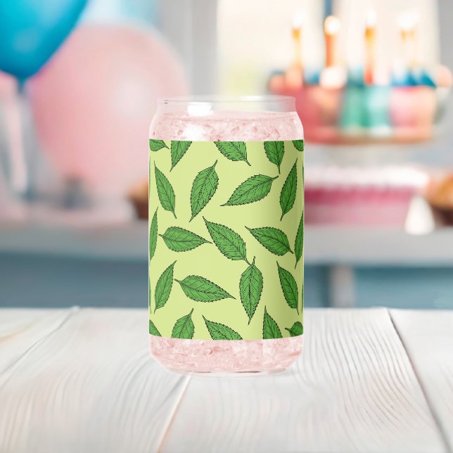 Pattern Of Leaves, Leaf Pattern, Spring Leaves Can Glass (Insitu (Baby Shower))