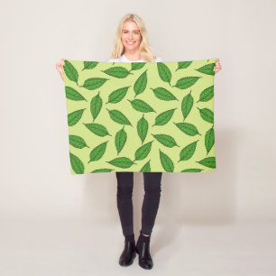 Pattern Of Leaves, Leaf Pattern, Spring Leaves Fleece Blanket