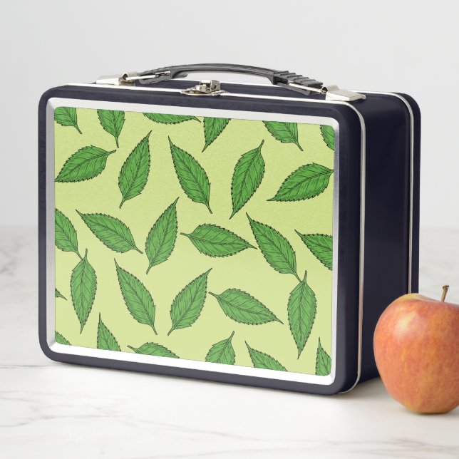 Pattern Of Leaves, Leaf Pattern, Spring Leaves Metal Lunch Box (In Situ)