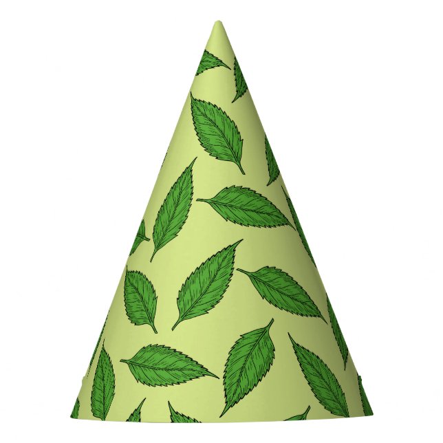 Pattern Of Leaves, Leaf Pattern, Spring Leaves Party Hat (Front)