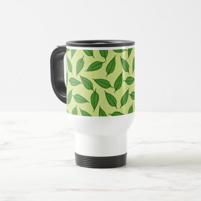 Pattern Of Leaves, Leaf Pattern, Spring Leaves Travel Mug (Front Left)
