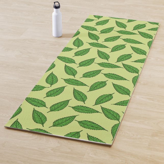 Pattern Of Leaves, Leaf Pattern, Spring Leaves Yoga Mat (In Situ)