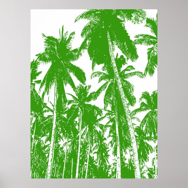 Pattern of leaves. Tropical Palm trees Poster (Front)